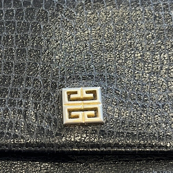 Vintage Givenchy Leather Clutch Bag Black Croc - Picture 4 of 9